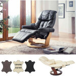 Hw - mca fauteuil relax calgary 2, fauteuil de t�l�vision, cuir, charge 150kg - noir, couleur noix