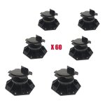 Carton de 60 plots rglables 60  138 mm pour terrasse bois et composite - coloris - noir