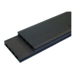 Lame terrasse bois composite alv�olaire prima l 220 cm / l12 cm / ep 19 mm - coloris - gris anthracite, ...