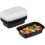 Meal prep containers, lot de 10, 1 compartiment, 1000 ml, micro - ondes, tanches, bote repas, plastique, ...