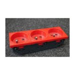 Legrand 077153 - prise multi supports prog mosaic - 3x2p + t � d�trompage � 45� - 6 mod - rouge