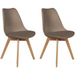 Medaline - lot de 2 chaises scandinaves taupe