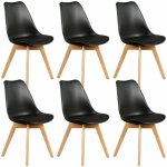 Altobuy - medaline - lot de 6 chaises scandinaves noires
