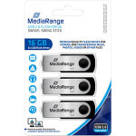 Mediarange cl� usb mr910 - 3 usb 2. 0, 16 go pack de 3