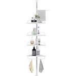 210948 �tag�re d'angle t�lescopique 4 �tag�res rangement bain et douche