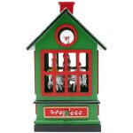 Mediawave store - carillon carrousel chalet en bois avec manivelle musique et mouvement couleur: vert ...