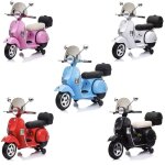 Mediawave store - piaggio vespa px 150 full electrique 12v pour enfant avec coffre et paravent mp3 couleur: ...