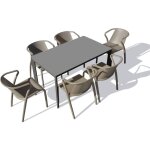 Meet - ensemble repas de jardin 6 places en aluminium laqu ezpeleta