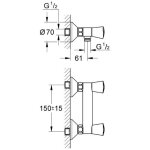 M�langeur de douche costa s entraxe 150 mm bicommande - grohe - 26317001