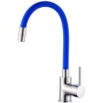 Sphera - mlangeur d'vier chrome et bleu avec monocommande mod. flex