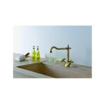 Cristina ondyna - m�langeur pour �vier de cuisine avec bec potence vieux bronze chambord ch13092