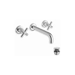 Melangeur pour lavabo executive mural small 3 trous chrome + vidage sans mecanisme - cristina ondyna ...