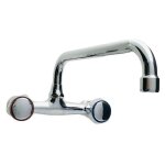 Bagnoclic - mlangeur mural en laiton chrom robinet 18 cm robinet de type c bec