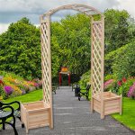 Melko - arche de rosier en bois aide  l'escalade pour les plantes grimpantes arche de jardin pergola ...
