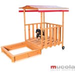 Bac  sable bac  sable avec couverture et protection solaire en bois pour enfants, 182 x 100 x 140, ...