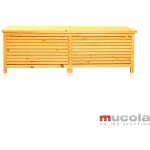 Melko ? coffre de jardin en bois d'�pic�a �tanche ? dimensions 140 x 52 x 46 cm ? charni�res acier inoxydable ...