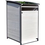 Melko boîte à poubelle boîte simple 120 litres en bois anthracite / blanc 73 x 85 x 127 cm, y compris ... Melko boîte à poubelle boîte simple 120 litres en bois anthracite / blanc 73 x 85 x 127 cm, y compris ...
