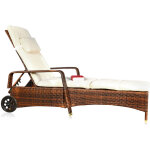 Chaise longue de jardin avec support chaise longue de plage avec roues chaise longue de jardin tanche ...