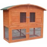 Clapier pour petits animaux avec enclos extérieur, 120 x 56 x 98 cm, en bois, avec rampe et toit rond ... Clapier pour petits animaux avec enclos extérieur, 120 x 56 x 98 cm, en bois, avec rampe et toit rond ...