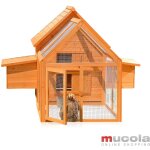 Melko - poulailler pour 6 - 8 poulets avec enclos en libre parcours 156x164x112cm poulailler avec 2 nichoirs ...