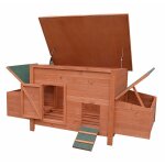Melko - poulailler xxl 179 x 80 x 75 cm poulailler avec rampe et 2 nichoirs volires en bois