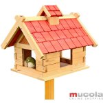 Melko silo de nourriture pour oiseaux de la villa melko, 44 x 34 x 37 cm, en bois, avec feutre de couverture ...