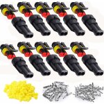 Memkey - 10 kits 2 broches voiture �tanche connecteur �lectrique, voiture fiche etanche, �tanche � la ...