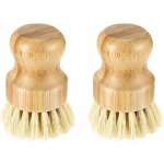 Lot de 2 brosses  vaisselle en bambou, brosse  vaisselle ronde en bois, brosse  vaisselle palm brosse ...