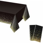 Memkey - 2 pices nappe  pois impermable plastique, 137x274 cm nappe noir avec dors  pois, nappes ...