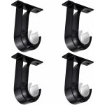 Memkey - 4 pi�ces tringle � rideau supports, support de poteau de rideau, noir supports pour barre rideau, ...