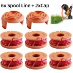 Lot de 6 fils de d�broussailleuse wa0004. 1 pour tous les coupe - bordures worx 20 v (6 x 3 m de long, ...