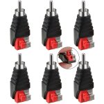 6 pi�ces rca vers haut - parleur adaptateur de fil subwoofer haut - parleur phono rca m�le vers av 2 ...