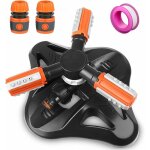 Memkey - arroseur de jardin, arroseur de pelouse automatique rotatif 360�� 3 bras et 36 buses int�gr�es ...