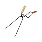 Barbecue charcoal cink ergonomique poigne chemine tong pince de charbon de bois de fer