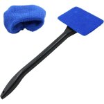 Brosse nettoyant vitres voiture pare - brise - 39 cm avec 2 tampons en rempla�able microfibre lavables, ...