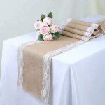 Chemin de table toile de jute et dentelle pour mariage festival f�te d�corations 30 x 275cm