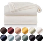 Memkey - couverture polaire 150 x 200 - blance, plaid pour canap, cocooning - epaisse, moelleuse, douce ...