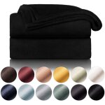 Memkey - couverture polaire 150 x 200 - plaid noir, plaid pour canap, plaid cocooning - couverture polaire ...