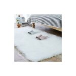 Memkey - tapis en peau de mouton synthtique, tapis fausse fourrure, cozy sensation comme vritable laine ...
