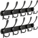 Memkey - wall mounted coat racks, 2 pack 15 hooks stainless steel wall mounted rail for coat rack towel ...