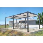 Couleurs du monde - memphis - pergola autoportante bioclimatique 3x6m en aluminium