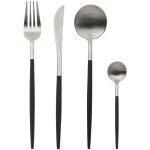 Mnagre 24 pices couverts en inox modle ida argent et noir - secret de gourmet