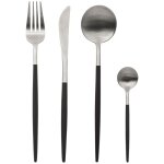 M�nag�re 24 pi�ces couverts en inox mod�le ida argent et noir - secret de gourmet