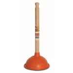 La ventouse caoutchouc 150mm manche bois brut 30cm - la menagere