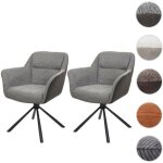 Mendler - lot de 2 chaises de salle � manger hwc - k33 - chaise de cuisine - pivotante auto - position ...