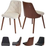 Mendler - 2x chaises de salle � manger hwc - a75, pour visiteurs, bois courb� design noyer - similicuir ...