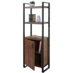 Mendler - biblioth�que hwc - a27, 165x55cm, compartiment avec porte, aspect ch�ne