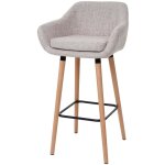 Tabouret de bar malm t381, chaise de bar tabouret de comptoir textile, gris crme
