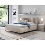 Bestmobilier - mendoza - lit coffre - 160x200 - sommier inclus - en velours - beige