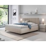 Bestmobilier - mendoza - lit coffre - 180x200 - sommier inclus - en velours - beige